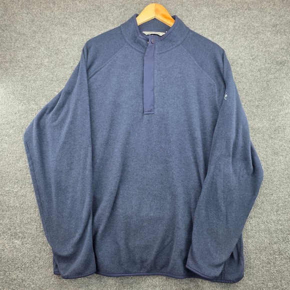 Peter Millar Other - Peter Millar Mens Navy Blue Fleece Quarter Zip Pullover Golf Jacket MF20EZ38 XL